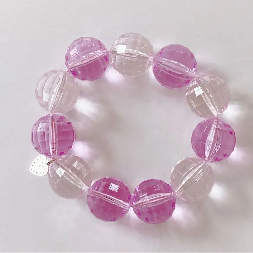 Stella & Dot Girl’s Beaded Bracelet Purple Clear